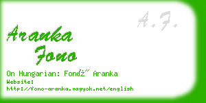 aranka fono business card