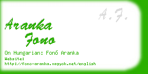 aranka fono business card